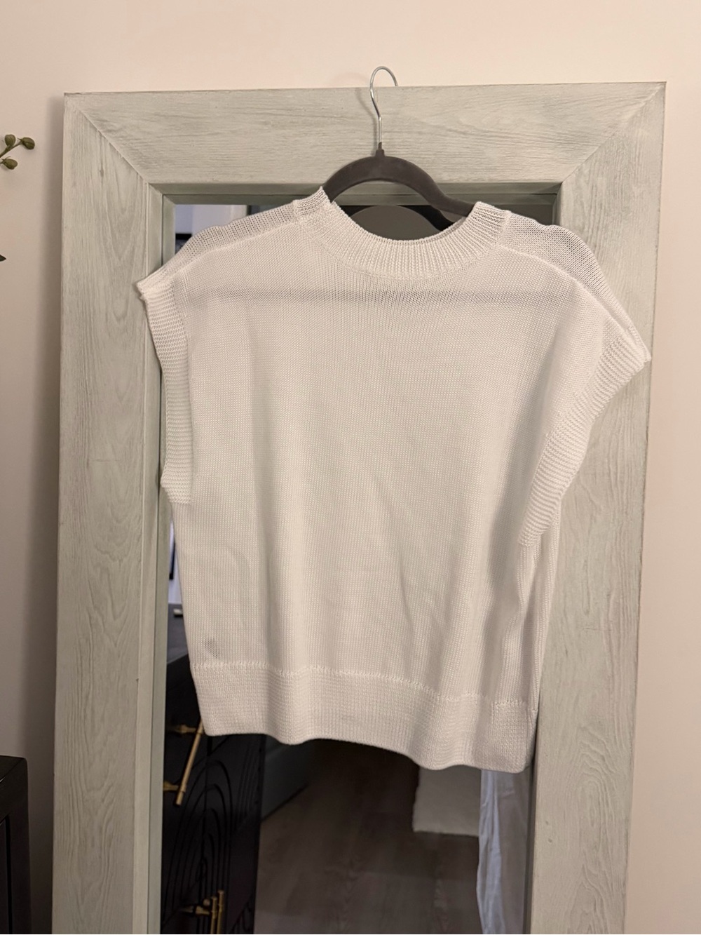White Sleeveless Knit Sweater - Women's Casual Shell